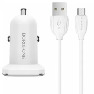 АЗУ Borofone 2 USB с кабелем Micro BZ12 белый