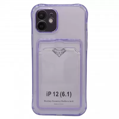 Чехол iP 12 Pocket Case (TPU) (Lilac)