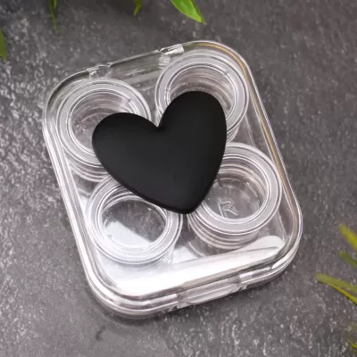 Контейнер для линз "Heart", black