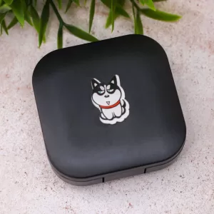 Контейнер для линз "Dog", husky black