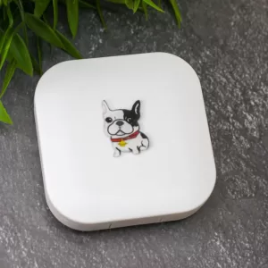 Контейнер для линз "Dog", bulldog white