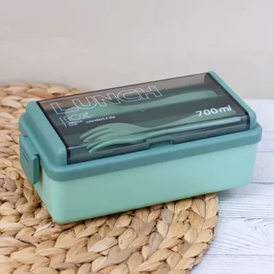 Ланчбокс "Life every day", green (ложка+вилка)