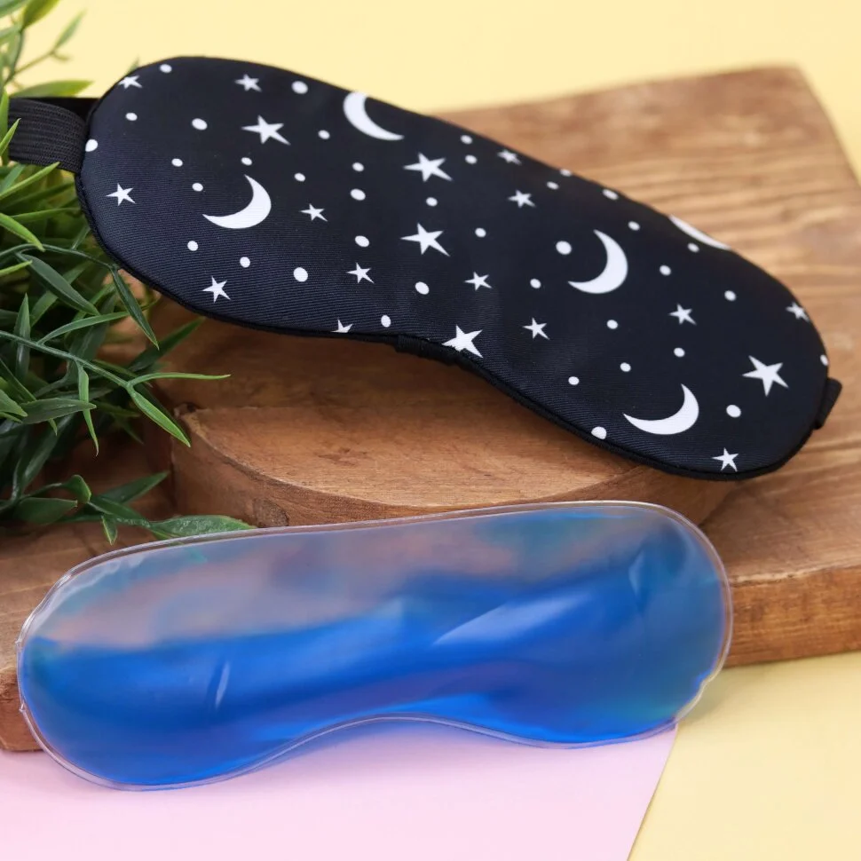 130014.970 Маска для сна гелевая "White star", black