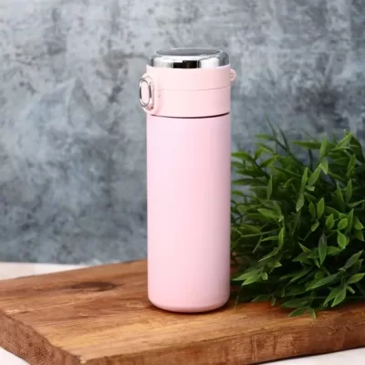 Термос с датчиком температуры «Сlassic style», pink (420 ml)