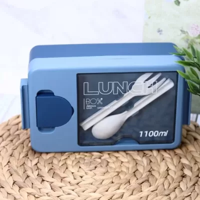 Ланчбокс "Tasty food", blue (ложка+вилка)