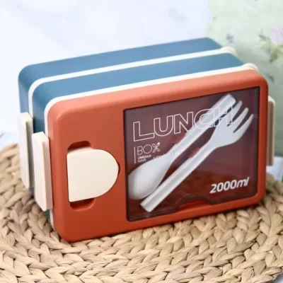 Ланчбокс "Food time", orange-blue (ложка+вилка)