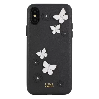 Чехол для iPhone X/XS Luna Aristo Dale силикон+кожа (Black)