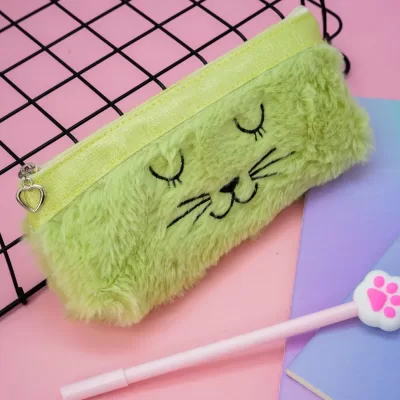 Пенал "Plush cat", green