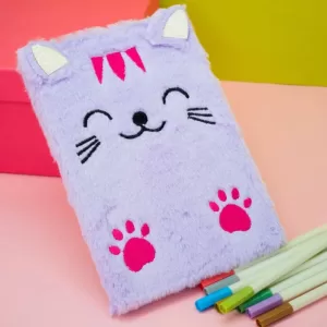Блокнот плюшевый "Cat", purple mix