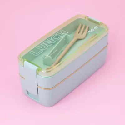Ланчбокс "Convenient", green (ложка+вилка)
