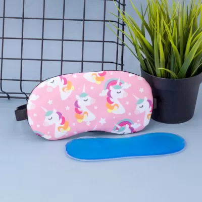 Маска для сна гелевая "Many unicorn", pink
