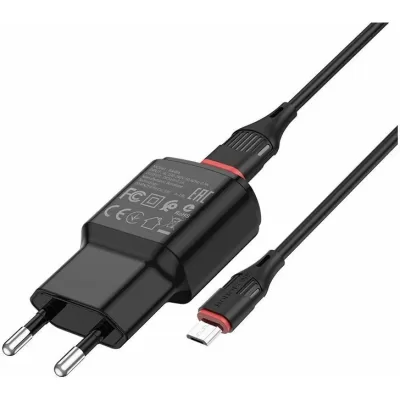 СЗУ Borofone BA48A 2,1A с кабелем Micro черный
