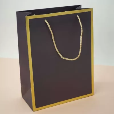 Пакет подарочный (M) «Classic line», dark gray (33*25*12)