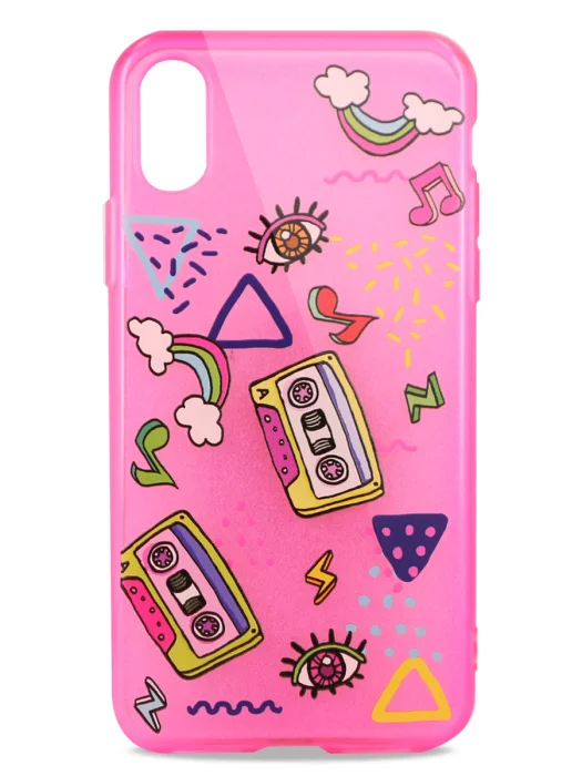cof0rxmor0t90meyciyp1hxp4i6usl20 Чехол для iPhone X/XS Pink mood силикон (Music)