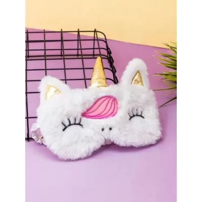 Маска для сна "White unicorn, golden horn"