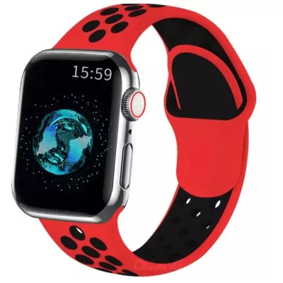 Ремешок для Apple Watch 38mm Sport Style (Красно-черный S)