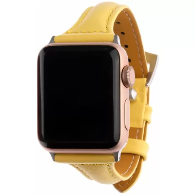 Ремешок для Apple Watch 38mm кожа (желтый)