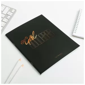 Тетрадь А5, 48 л на скрепке, уф-лак #Girl BOSS