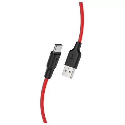 Кабель USB/Type-C Hoco X21 (1м) 3A, силикон, красный