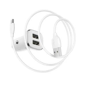 АЗУ Borofone 2 USB с кабелем Type-C BZ12 белый