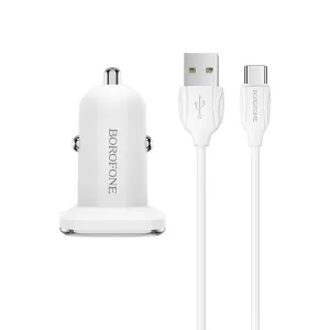 АЗУ Borofone 2 USB с кабелем Type-C BZ12 белый