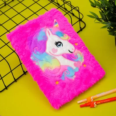 Блокнот плюшевый "Beautiful unicorn", pink