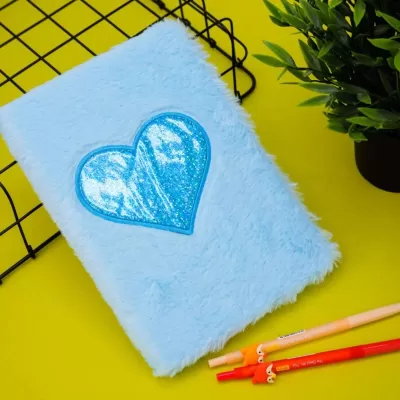 Блокнот плюшевый "Heart", blue