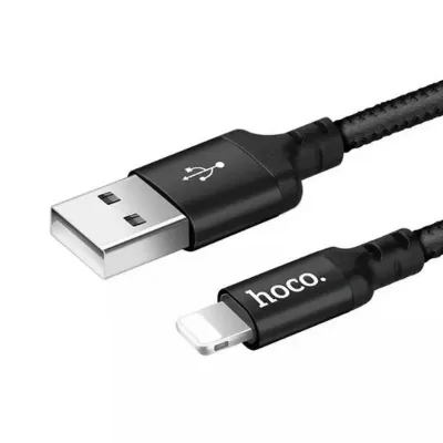 Кабель USB/Lightning Hoco X14 (1м), нейлон, черный