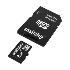 Карта памяти MicroSD 8 GB Smartbuy 10 класс (adapter)