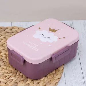 Ланчбокс "Cute princess", square pink