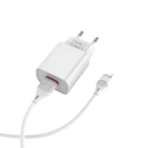 СЗУ Borofone BA20A 2,1A с кабелем Lightning белый