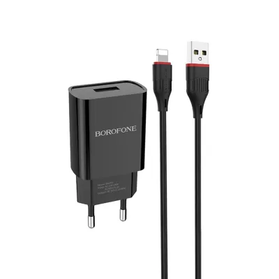 СЗУ Borofone BA20A 2,1A с кабелем Lightning черный