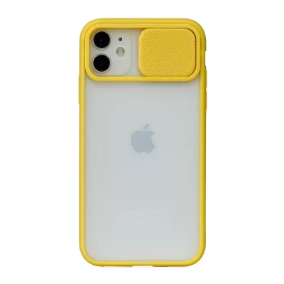 Чехол для iPhone 12 / 12 Pro Color camera protection силикон (Желтый)