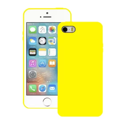 Чехол для iPhone 5/5S/SE Apple Silicone Case Simple (Лимонный)