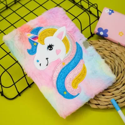 Блокнот плюшевый "Unicorn head", colorful