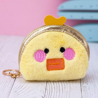 Кошелёк меховой "Face animal", duck yellow