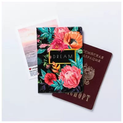 Обложка для паспорта "Паспорт мечтателя": размер 13,5 х 9,2 х 0,2 см