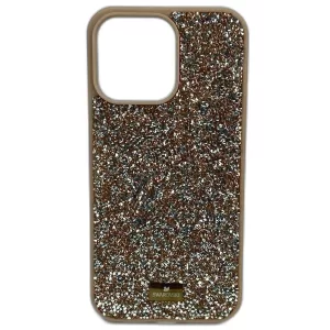 Чехлы для iPhone 14 PRO MAX "SWAROVSKI" (Gold)