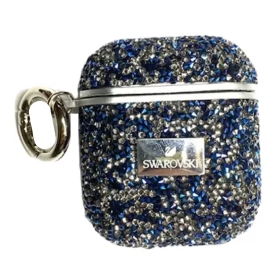Чехол для AirPods 1/2 "SWAROVSKI" (Navy)