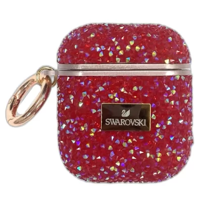 Чехол для AirPods 1/2 "SWAROVSKI" (Red)
