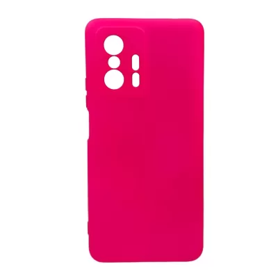 Чехол Xiaomi 11T/11T Pro Silicone Case Logo (Ярко-Розовый(21))