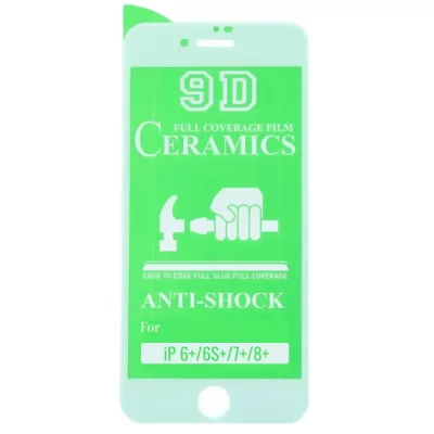 Защитное Стекло iP 6+/6S+/7+/8+ Ceramics White (Clear)