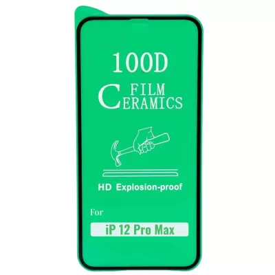 Керамическое стекло для iPhone 12pro max 100D (Черный)