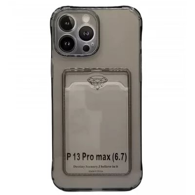 Чехол iP 13 Pro Max Pocket Case (TPU) (Black)