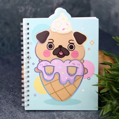 Блокнот (B6) «Pug ice cream», (18*13), 120 стр.