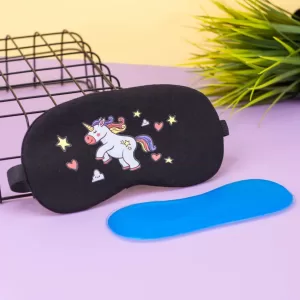 Маска для сна гелевая "Unicorn rearing", black