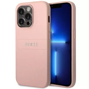 Чехол iP 14 Pro GS Saffiano Metal Logo (Pink)