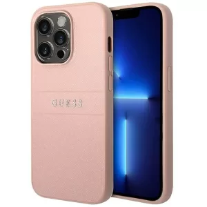 Чехол iP 14 Pro Max GS Saffiano Metal Logo (Pink)