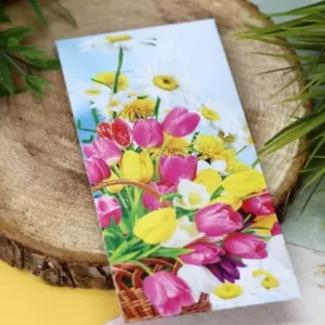 Конверт для денег "Цветочный", голубой