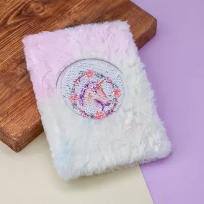 Блокнот плюшевый «Unicorn head», mix